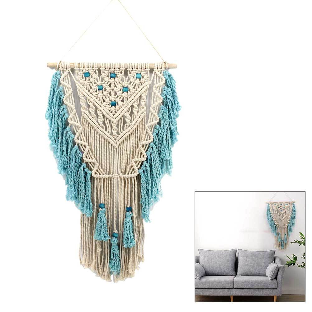 1pc Tassel Tapestry Nordic Weaving DIY Handmade Bohemian White Round Living Room Wedding Decoration