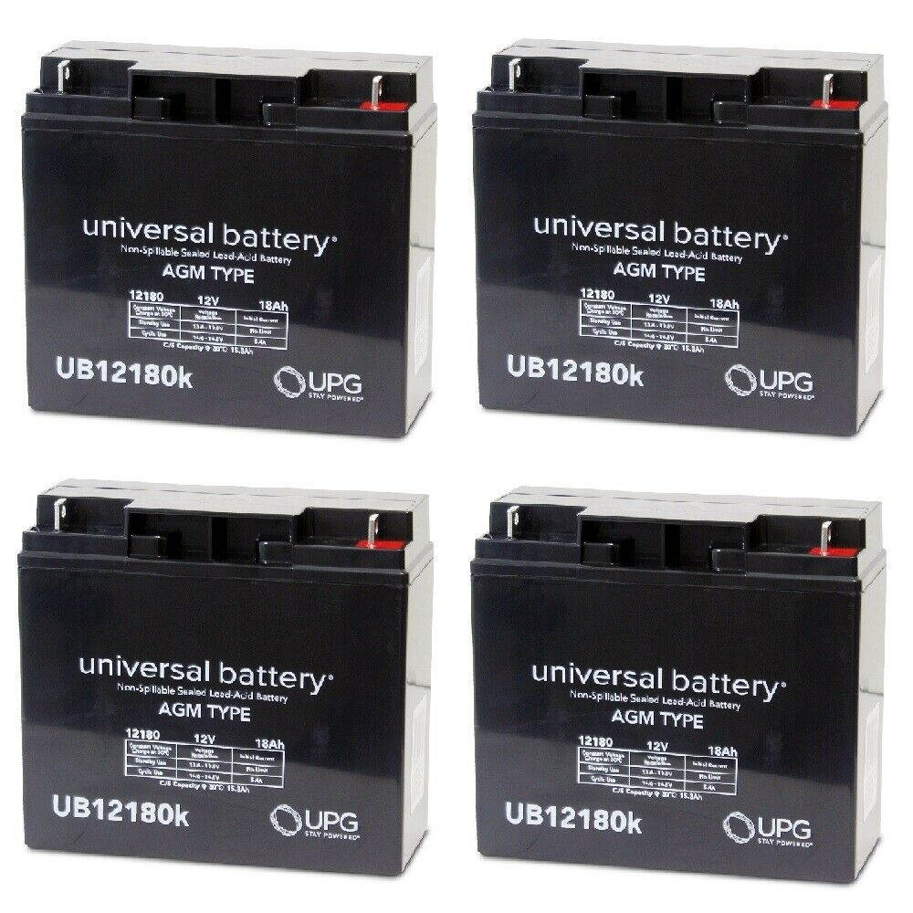 NEW 4 PACK UPG UB12180 12V 18AH Clary UPS12K1GSBSR, UPS1375K1GSBSR UPS Battery