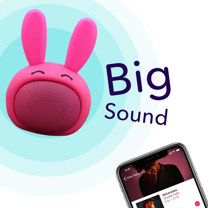 Compact iCute Bluetooth Wireless Speaker Pink Rabbit