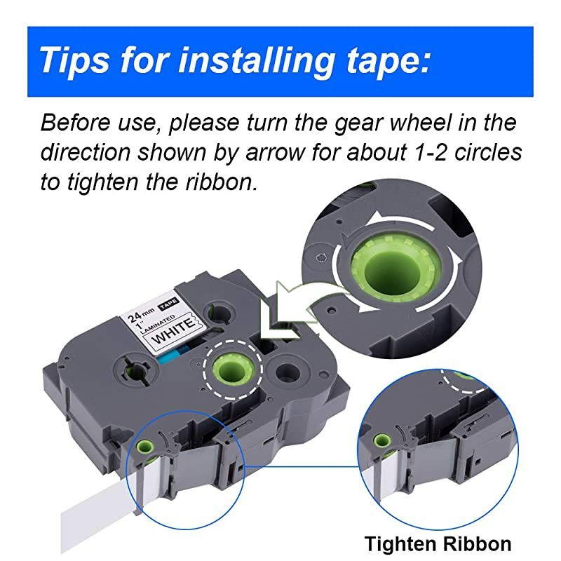 4 Packs  24mm 094 Laminated White Tape Compatible with Brother Label Tape TZe251 TZe251 TZ251 TZ251 for PTouch PTD600 PTP700 PTP750W PTP900W Label Maker 1 Inch Black on White