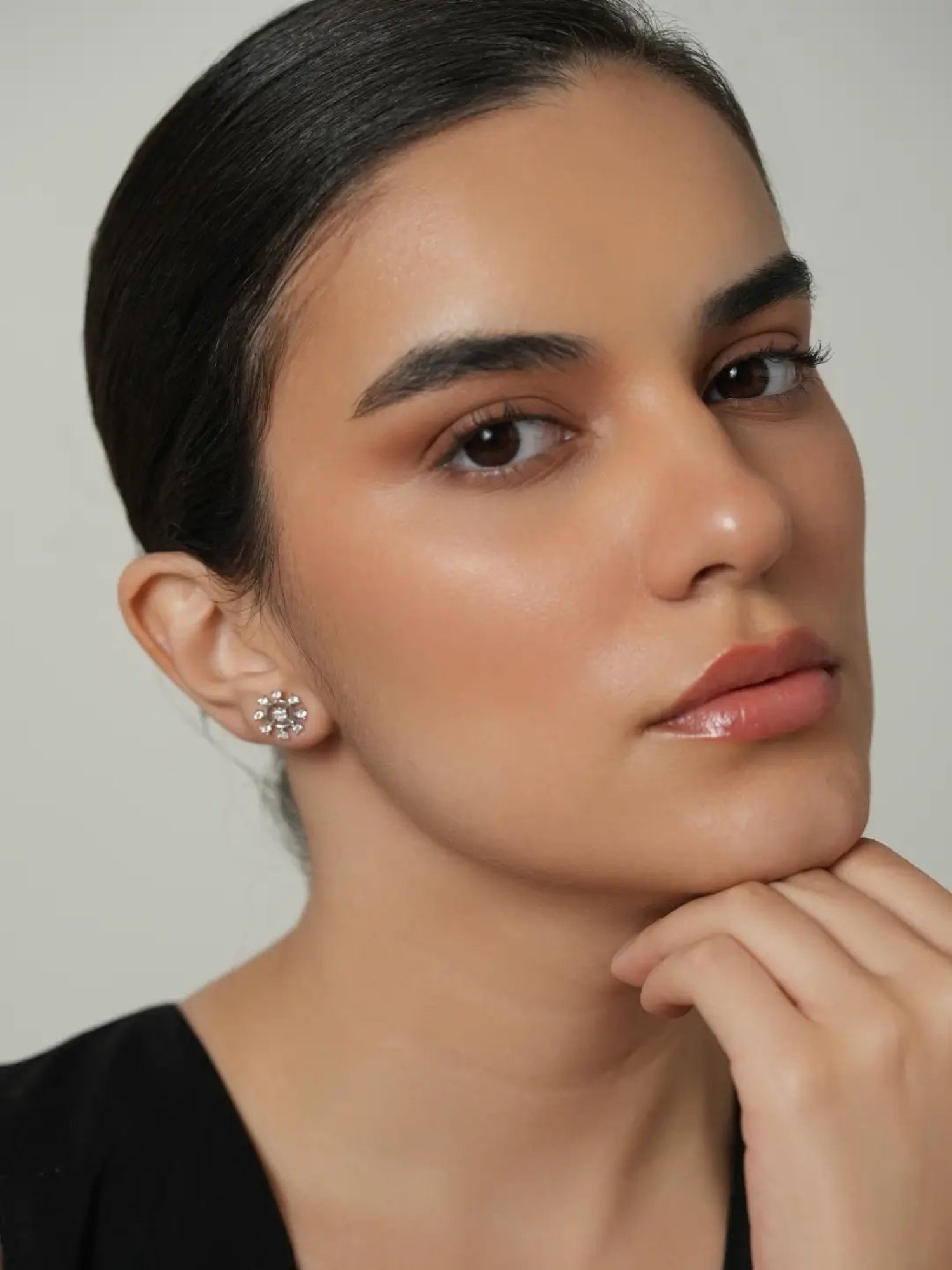 Mabel 92.5 Sterling Silver Studded 8 Stone Stud Earrings for Women