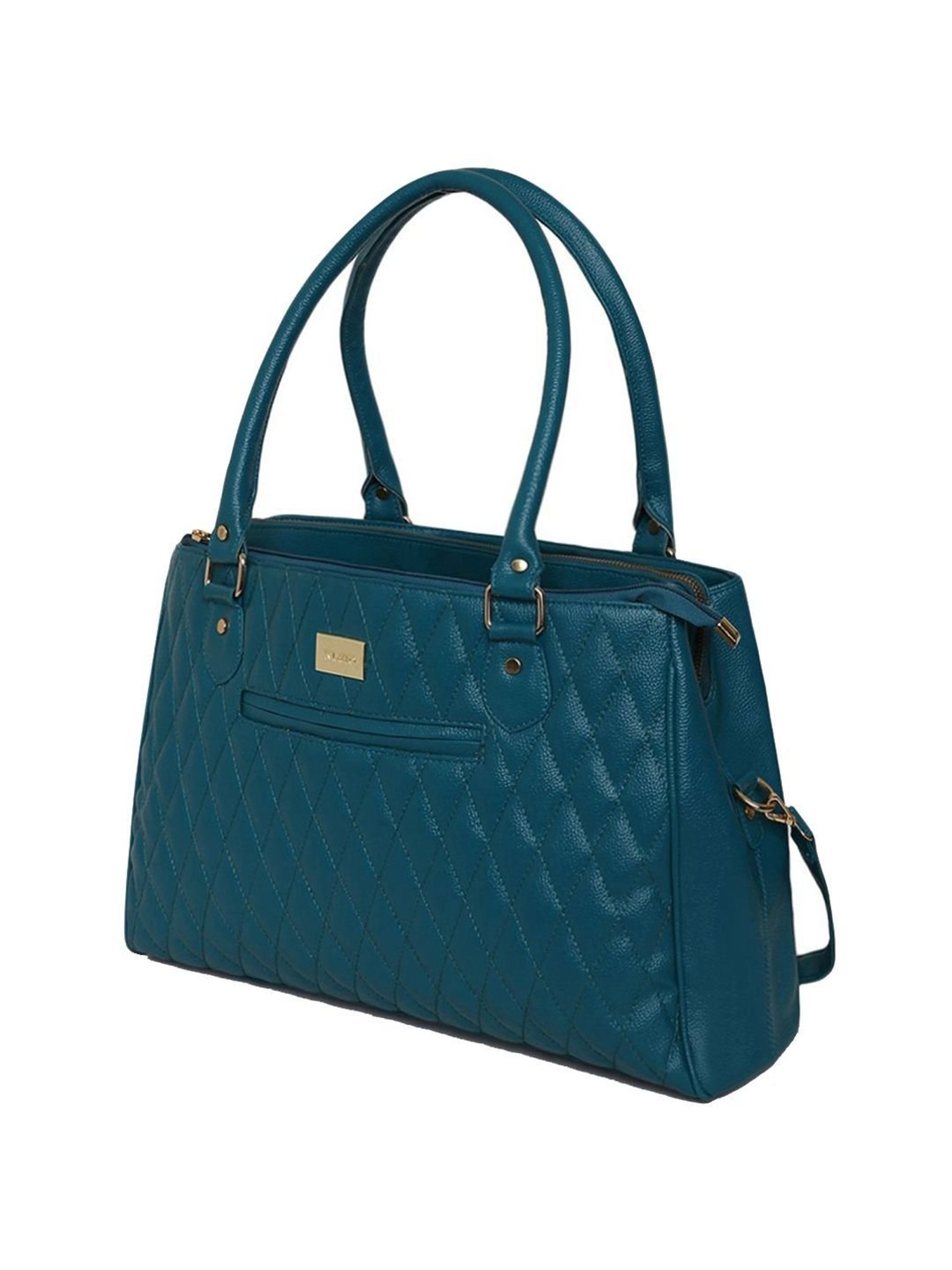 KLEIO Grey Quilted Medium Laptop Handbag