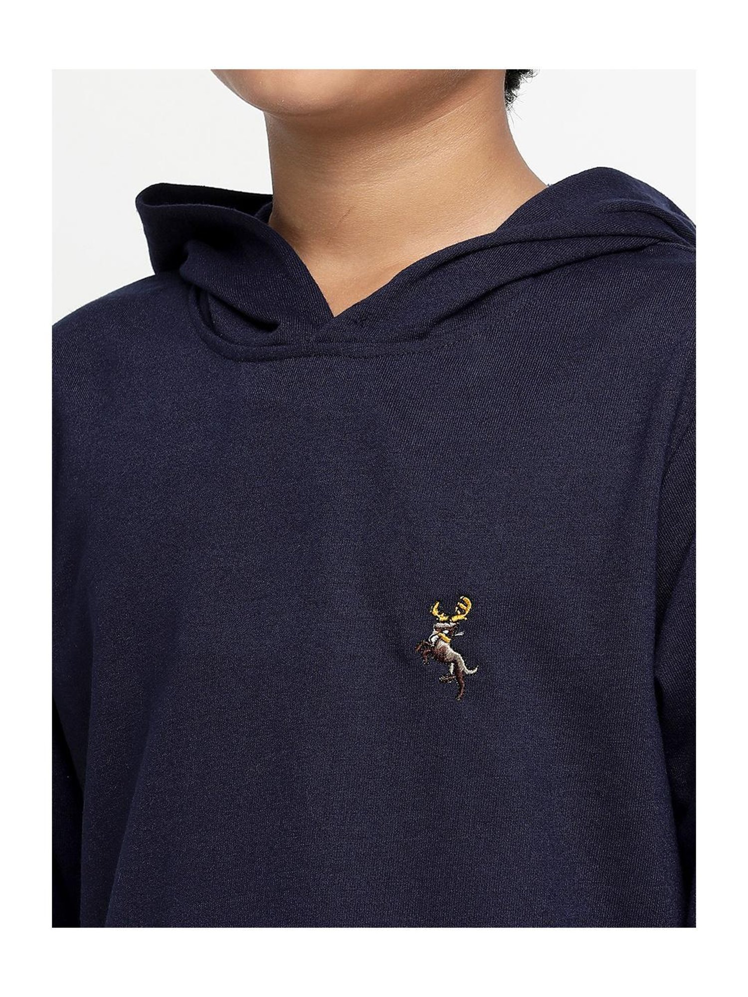 Lil Tomatoes Kids Navy Solid Full Sleeves Sweatshirt