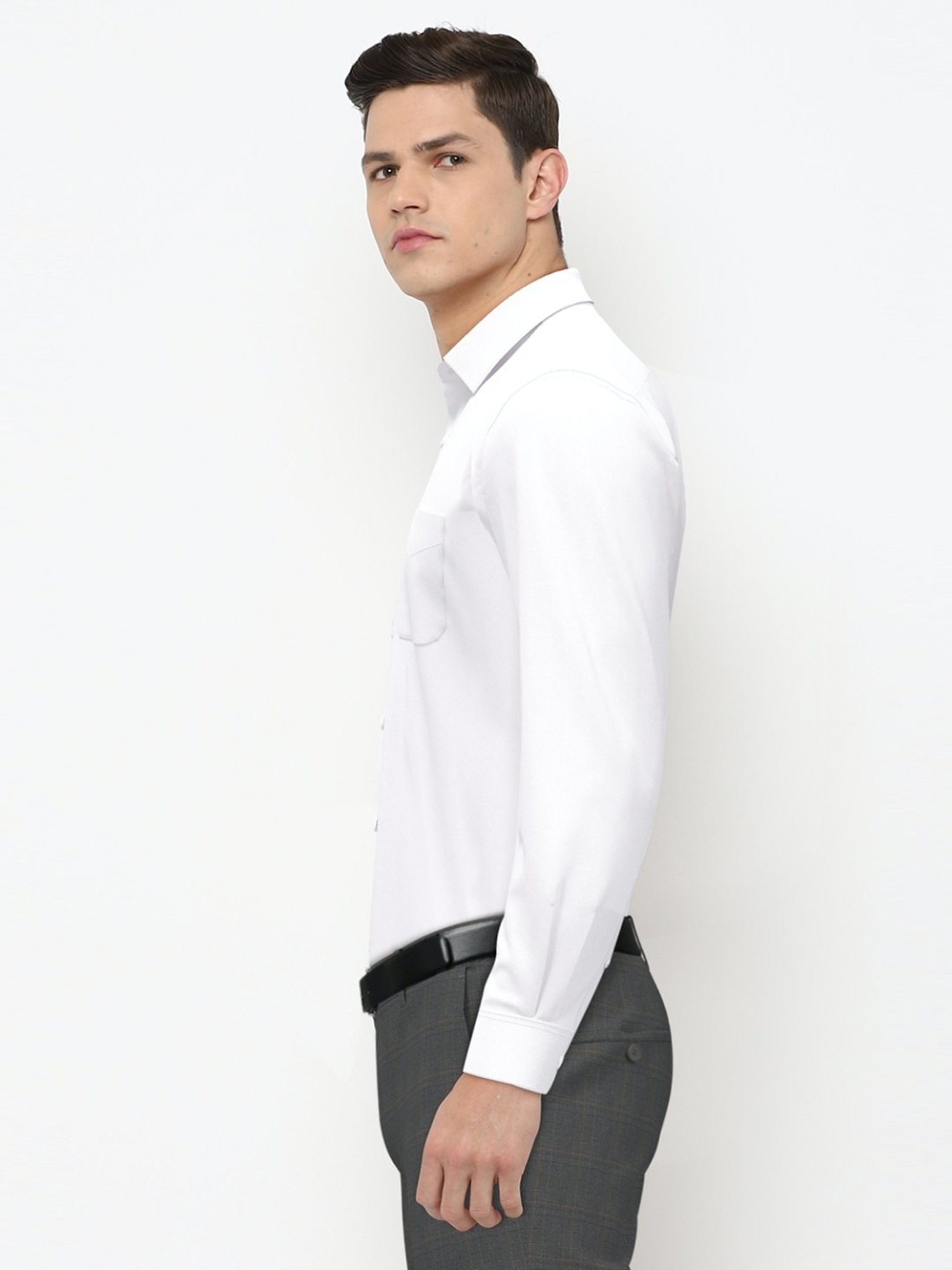 Peter England White Regular Fit Shirt