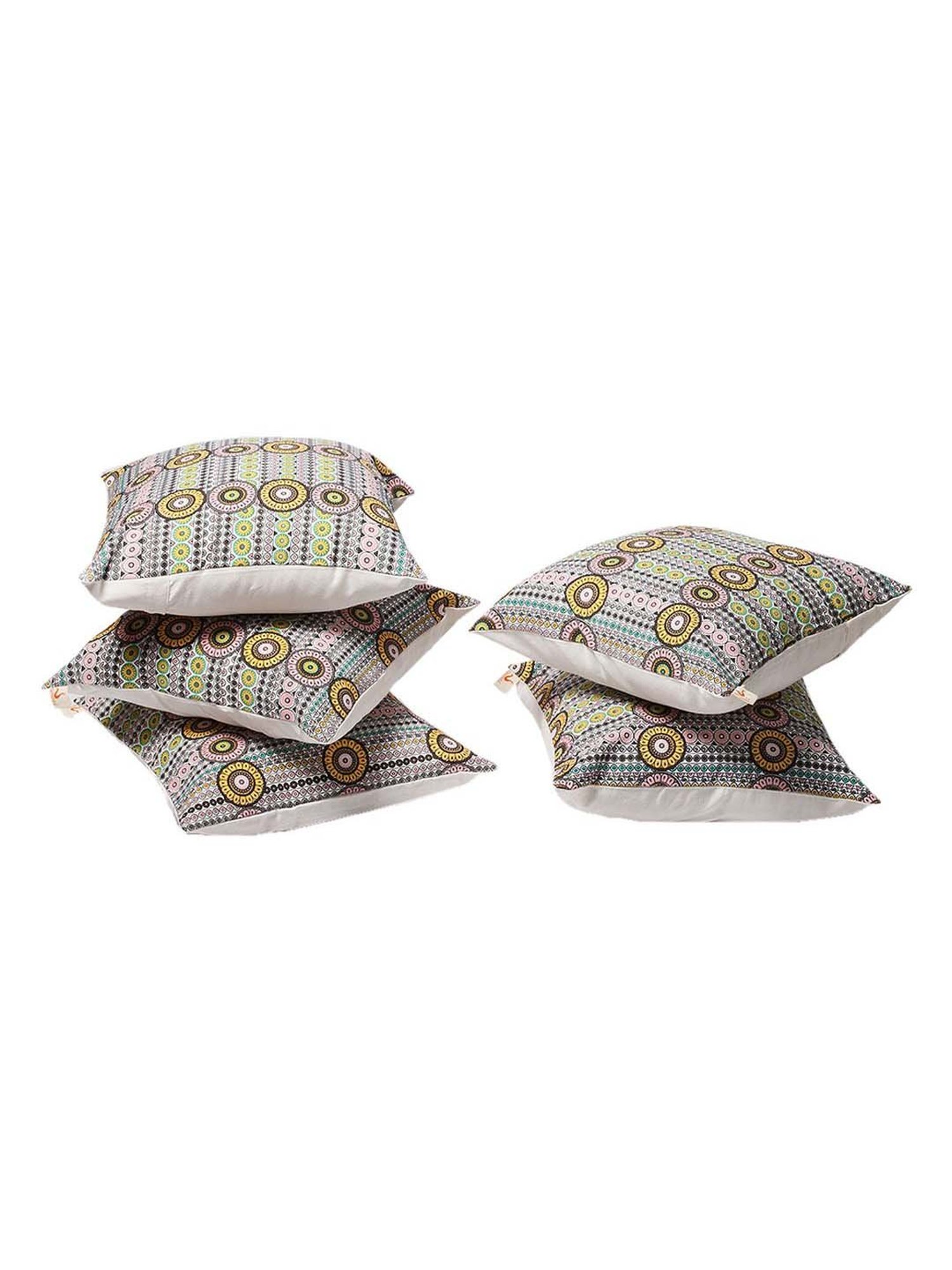 Fanusta Multicolor Cushion Covers (46 x 46 cm) - Set of 5
