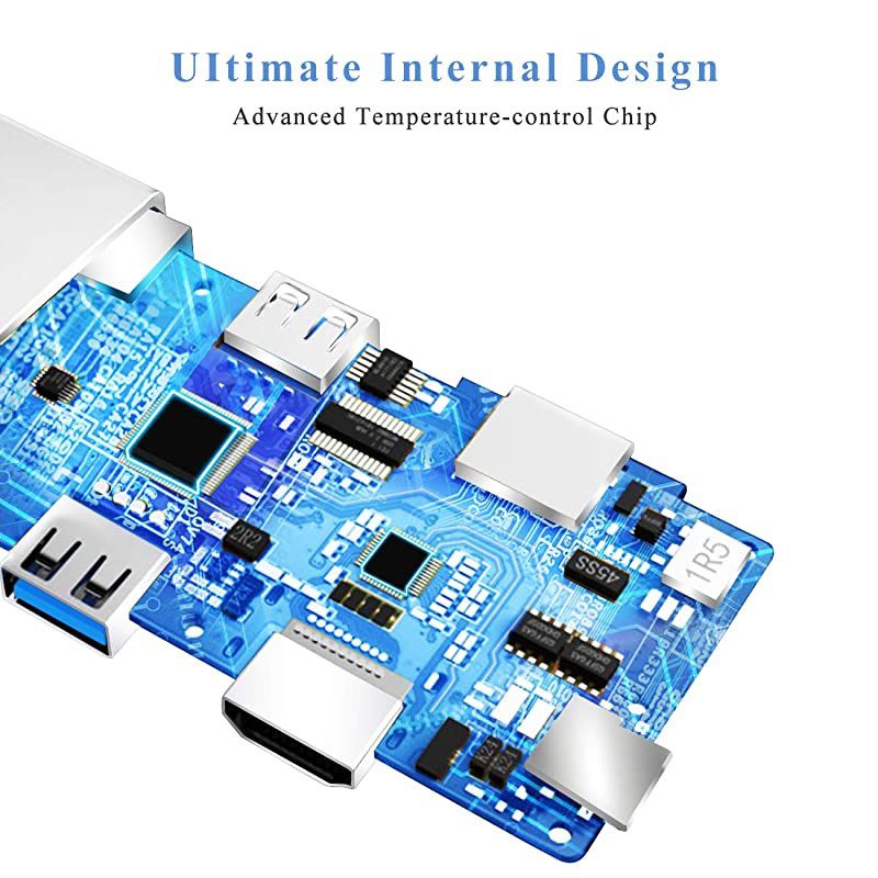 USB C Hub, 10 in 1 USB C Adapter, Type C Hub with Ethernet Port, 4K USB C to HDMI, VGA, USB-C 100W Power Delivery, 4 USB3.0, SD TF Card Reader, Works for MacBook/Pro/Air and Type C Windows Laptop