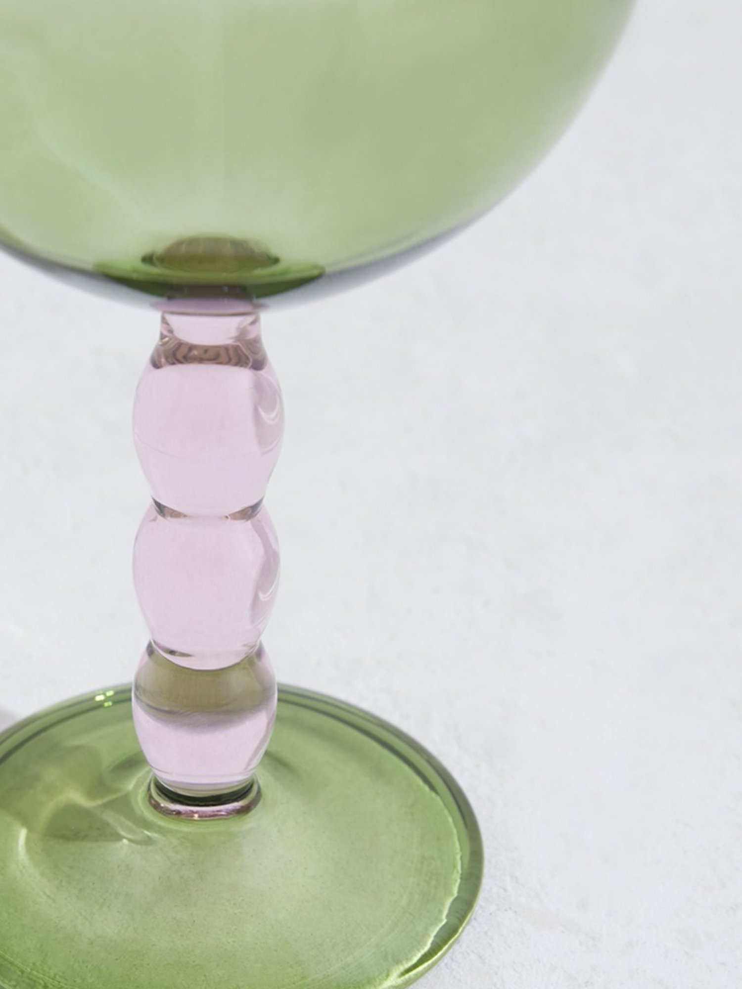 Westside Home Pink & Green Cocktail Glass
