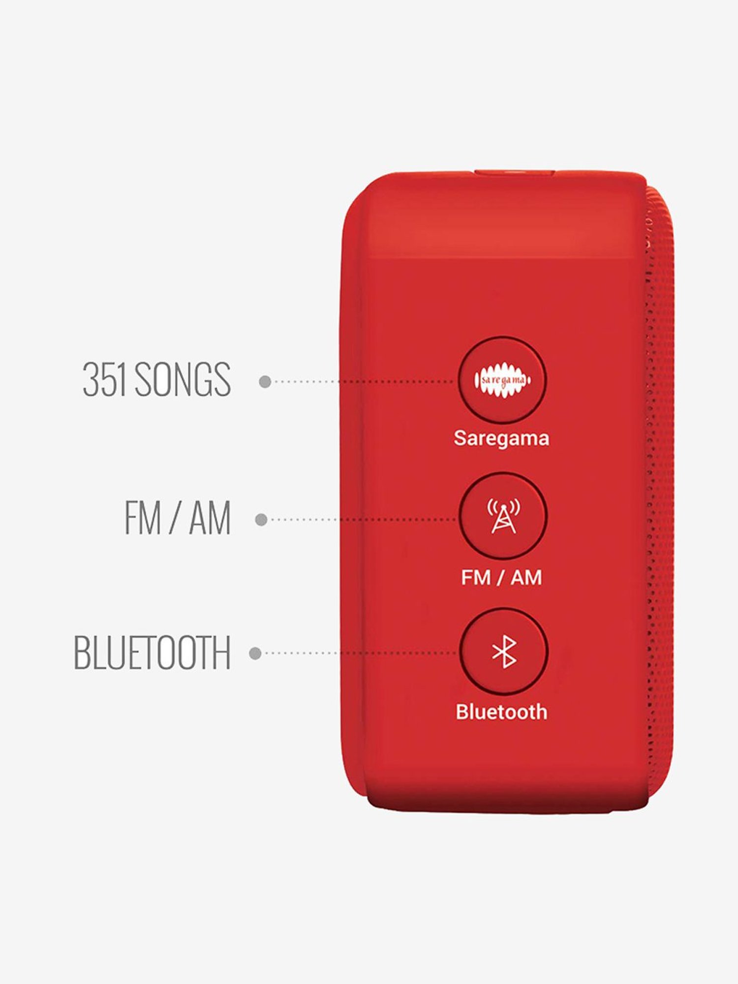 SAREGAMA Carvaan Mini SCM02 Malyalam Bluetooth Speaker (Sunset Red)