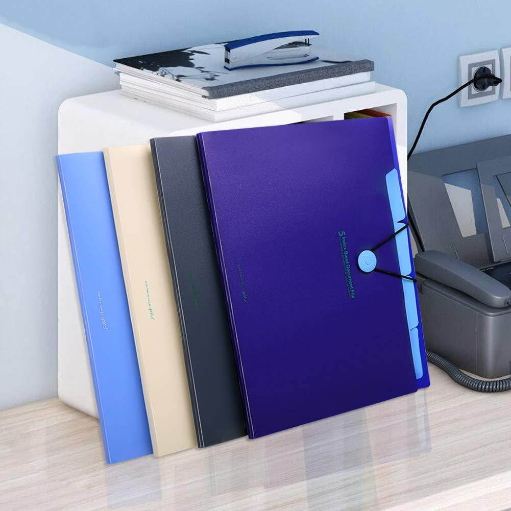 Skydue Expanding File Folders 5 Pockets Letter A4 Accordion Document Paper Organizer, Pack of 4