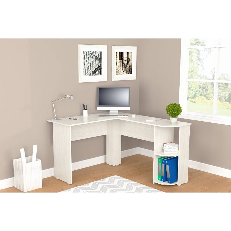 L Shaped Writing Desk Light Washed - Inval