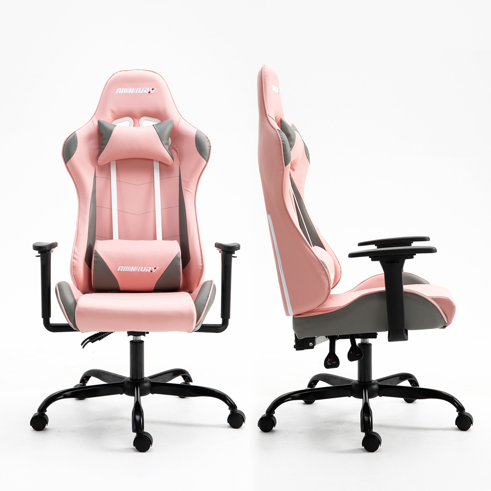 Gaming Chair, Racing Style Computer Desk Chair Padded Armrests Ergonomic Lumbar Support Adjustable Height