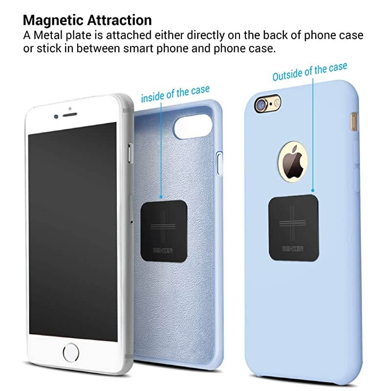 Magnetic Phone Car Mount  Magon Cellphone Metal Air Vent Magic Cell Phone Holder for All Mobile Smartphones iPhone Samsung Galaxy Note Google Pixel Rose GoldCMHAV02MPKA