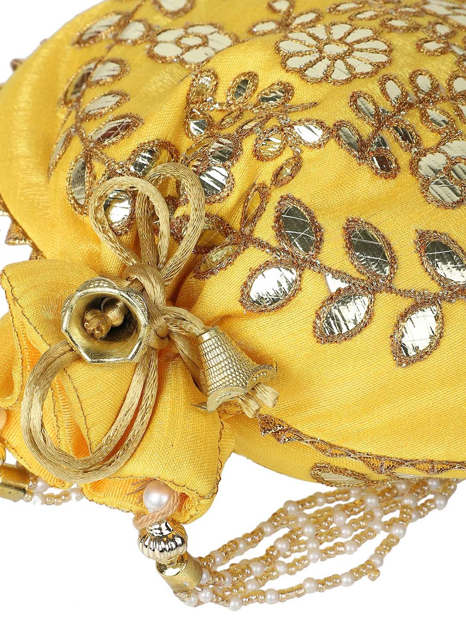 Aditi Wasan Yellow Embellished Potli