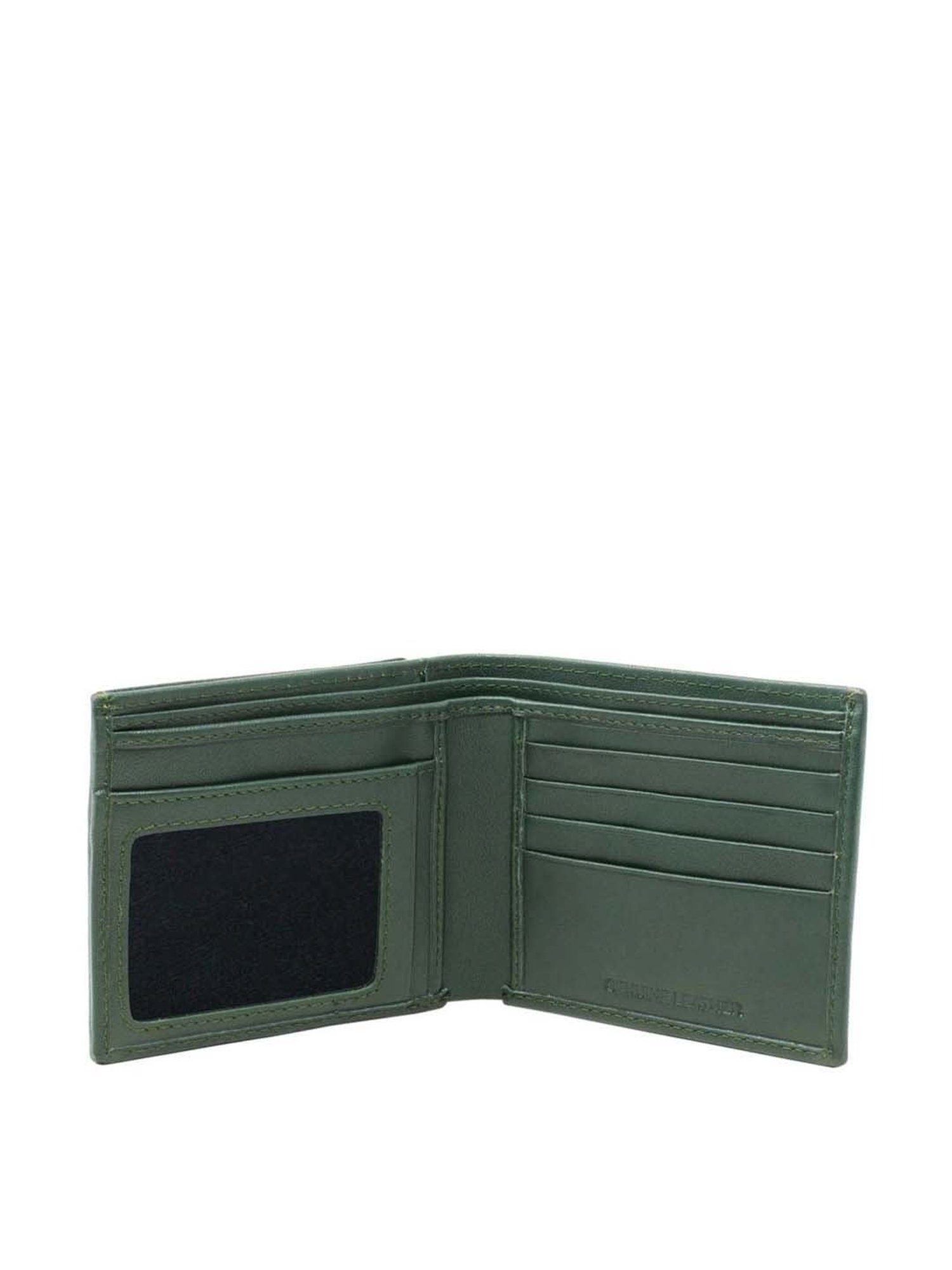 Tohl Green Casual Leather Bi-Fold Wallet for Men