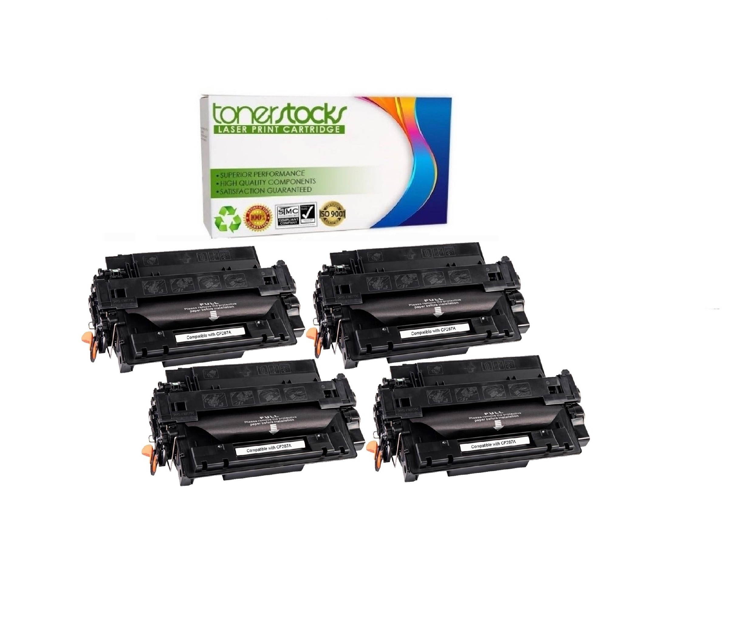 Tonerstocks 4 Pack Compatible for HP 87A CF287A Toner Cartridge HP Laserjet M506 M506n M506dn HP Laserjet Enterprise M506dn M506N M506X M506 Laserjet MFP M527Dn M527Z M527F M501dn M501 Printer