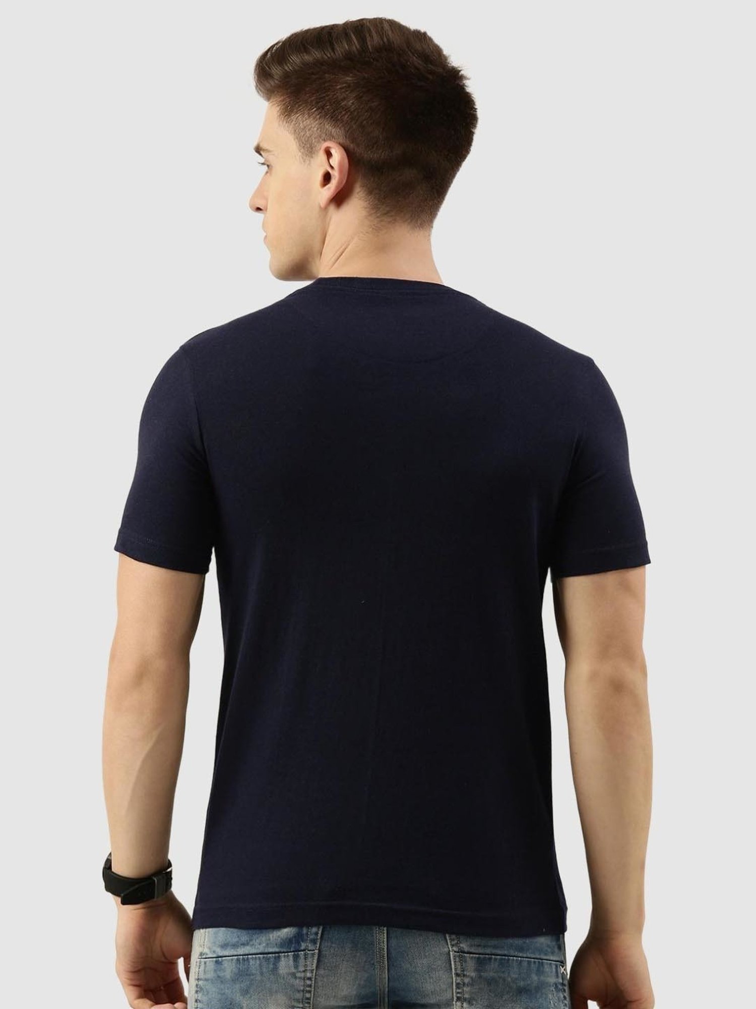 Bene Kleed Navy Blue Regular Fit T-Shirt