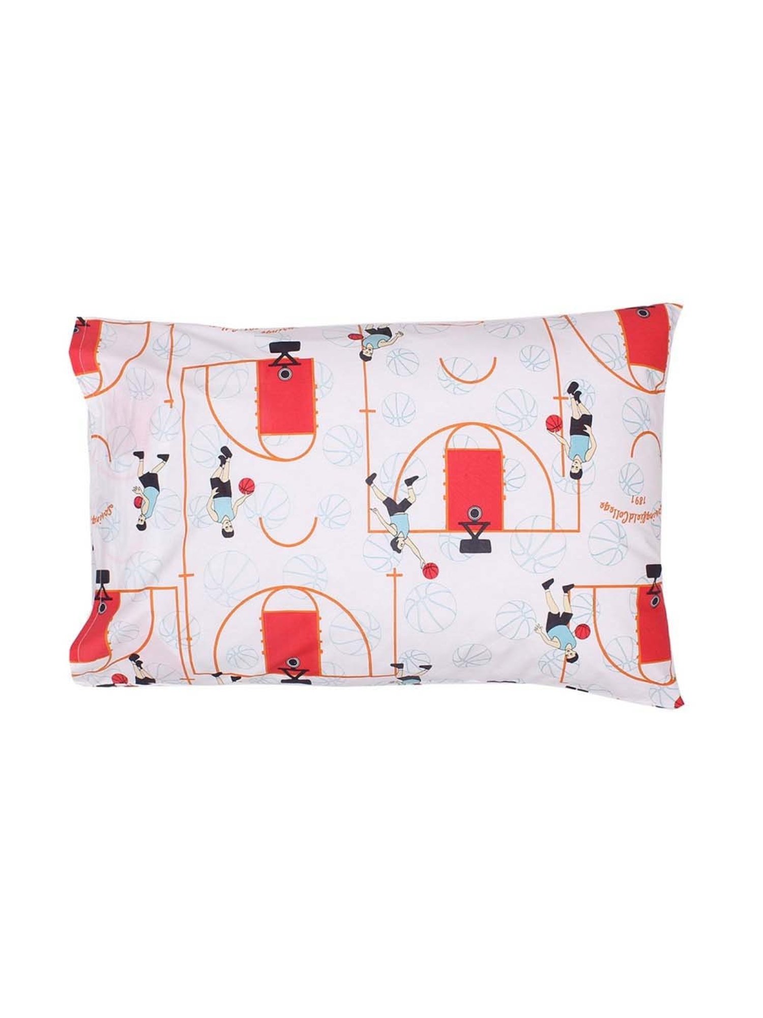 House This Krida Printed Red Cotton Double Bed Sheet with 2 Pillow Covers