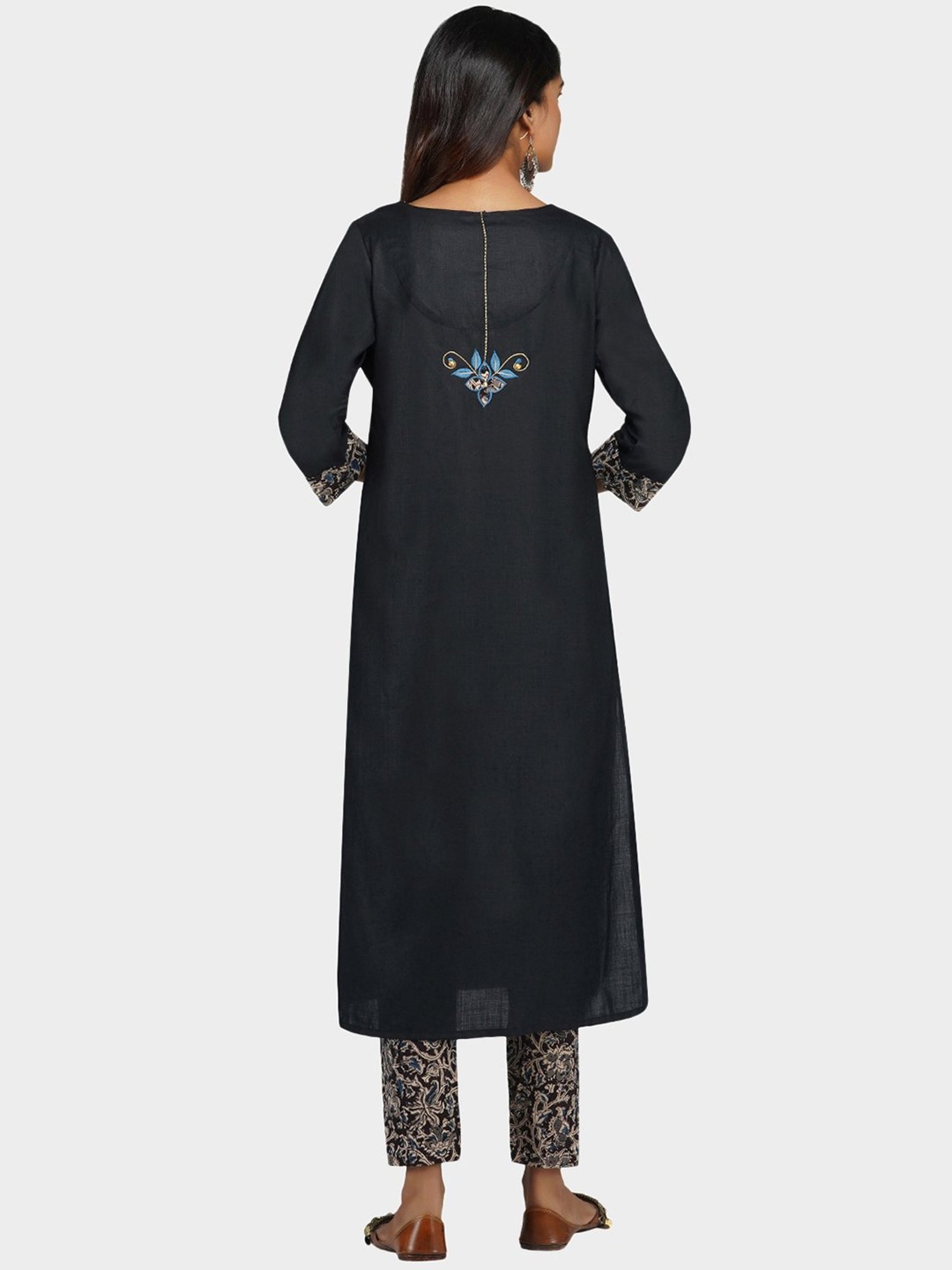 Paislei Black Printed Kurta Pant Set