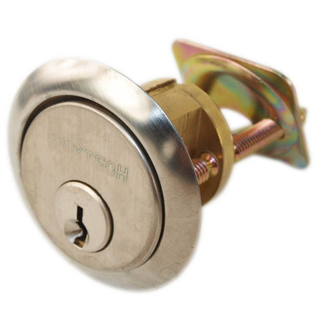 MAXTECH (Segal Like) Solid Bronze Jimmy Proof Deadlock Deadbolt Single Cylinder Lock Set Locksmith Quality Construction, Satin Chrome (US26D) Finished, Boxed