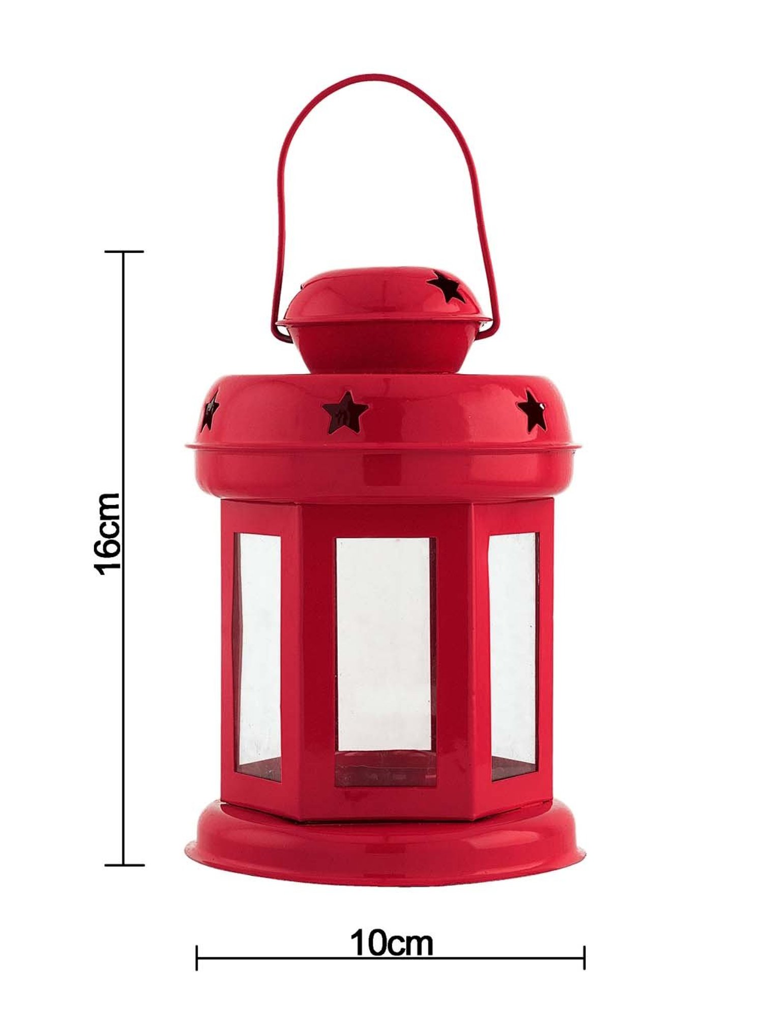 Homesake 'Birthday' Red & White Metal Hanging Candle Holder - Set of 2