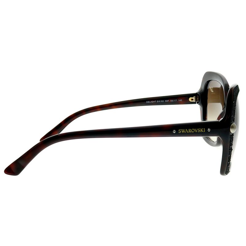 Swarovski SK0062 56F Womens Square Sunglasses Havana Black Crystal 59mm