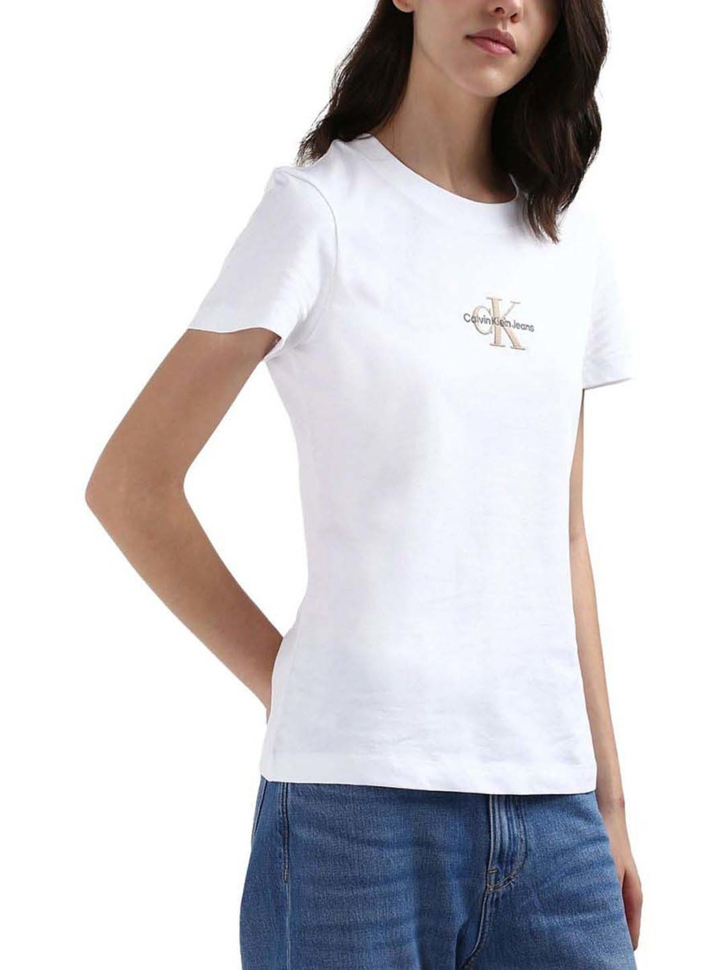 CALVIN KLEIN Bright White Cotton T-Shirt