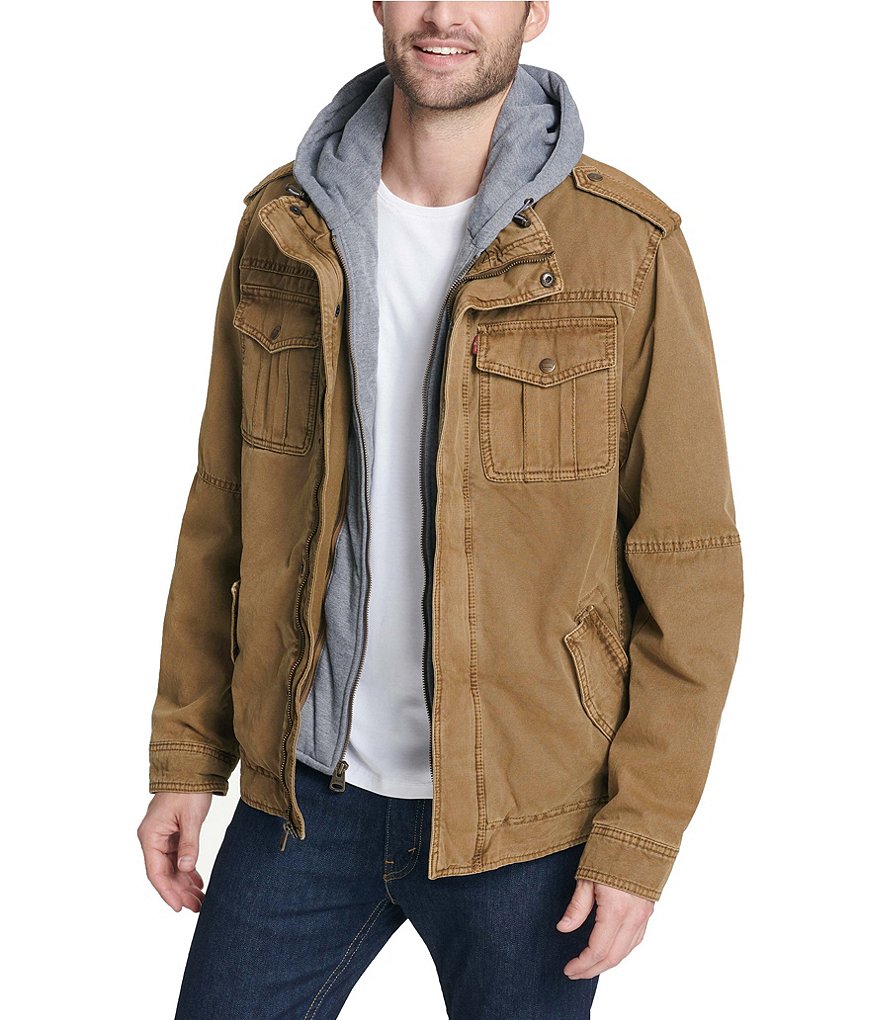 Levi's&reg; Twill Hooded Military Trucker Jacket