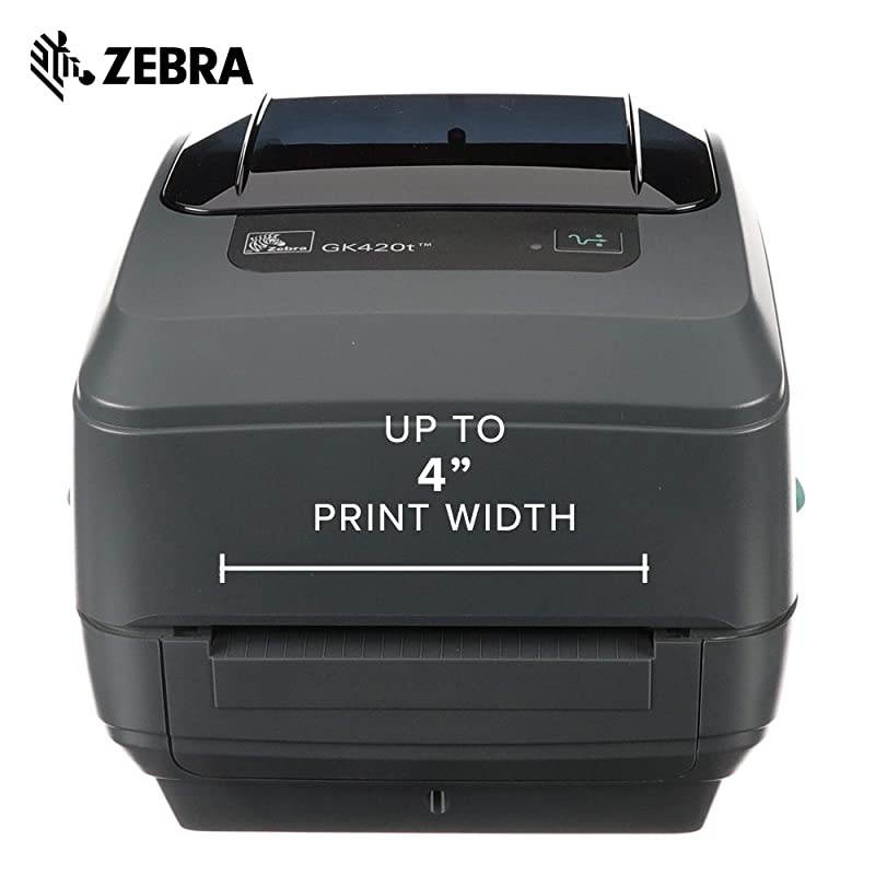 GK420t Thermal Transfer Desktop Printer for labels Receipts Barcodes Tags and Wrist Bands Print Width of 4 in USB and Ethernet Port Connectivity GK42102210000