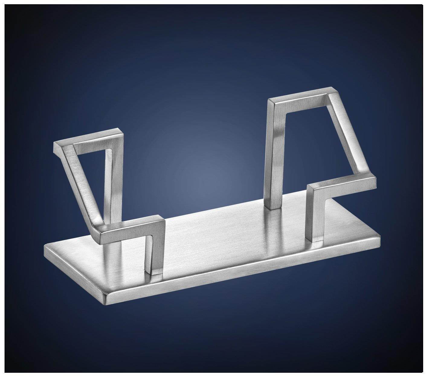 ArtsOnDesk Modern Art Business Card Holder St201 Stainless Steel Satin Finish Patented Luxury Desk Accessory Business Name Card Stand Case Office Organizer Christmas Valentines Day Graduation Gift