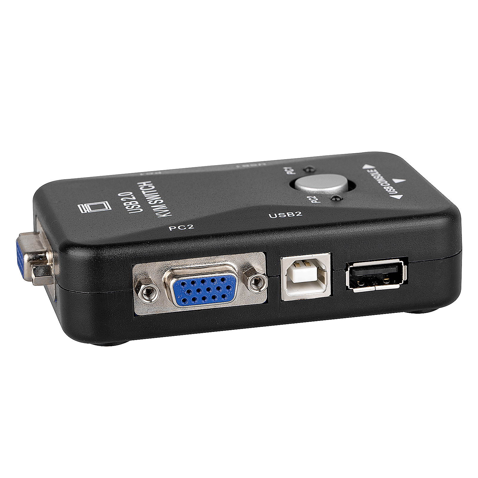 2 Port KVM Switch Box VGA USB Combo Cable