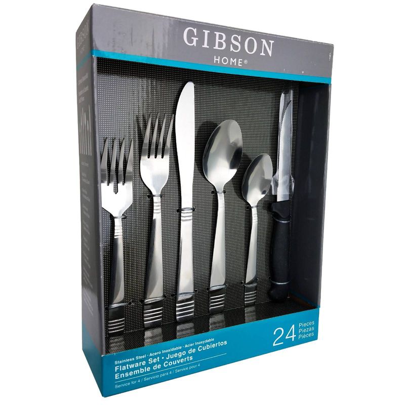 Gibson Home 24pc Stainless Steel Palmore Plus Silverware Set