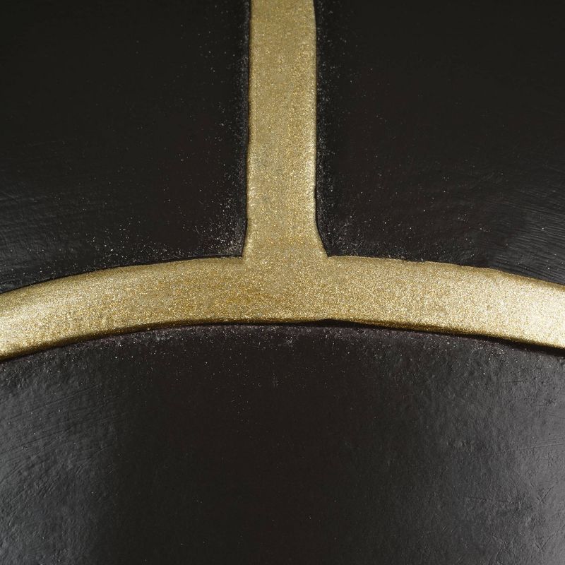 23.5" Sphere Table Lamp with Brass Highlights (Includes LED Light Bulb) Black - Cresswell Lighting