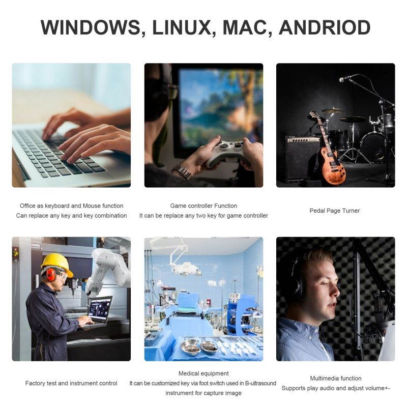 [Upgraded] iKKEGOL USB Single Foot Pedal Optical Switch Control One Key Program Computer Keyboard Mouse Game Action HID