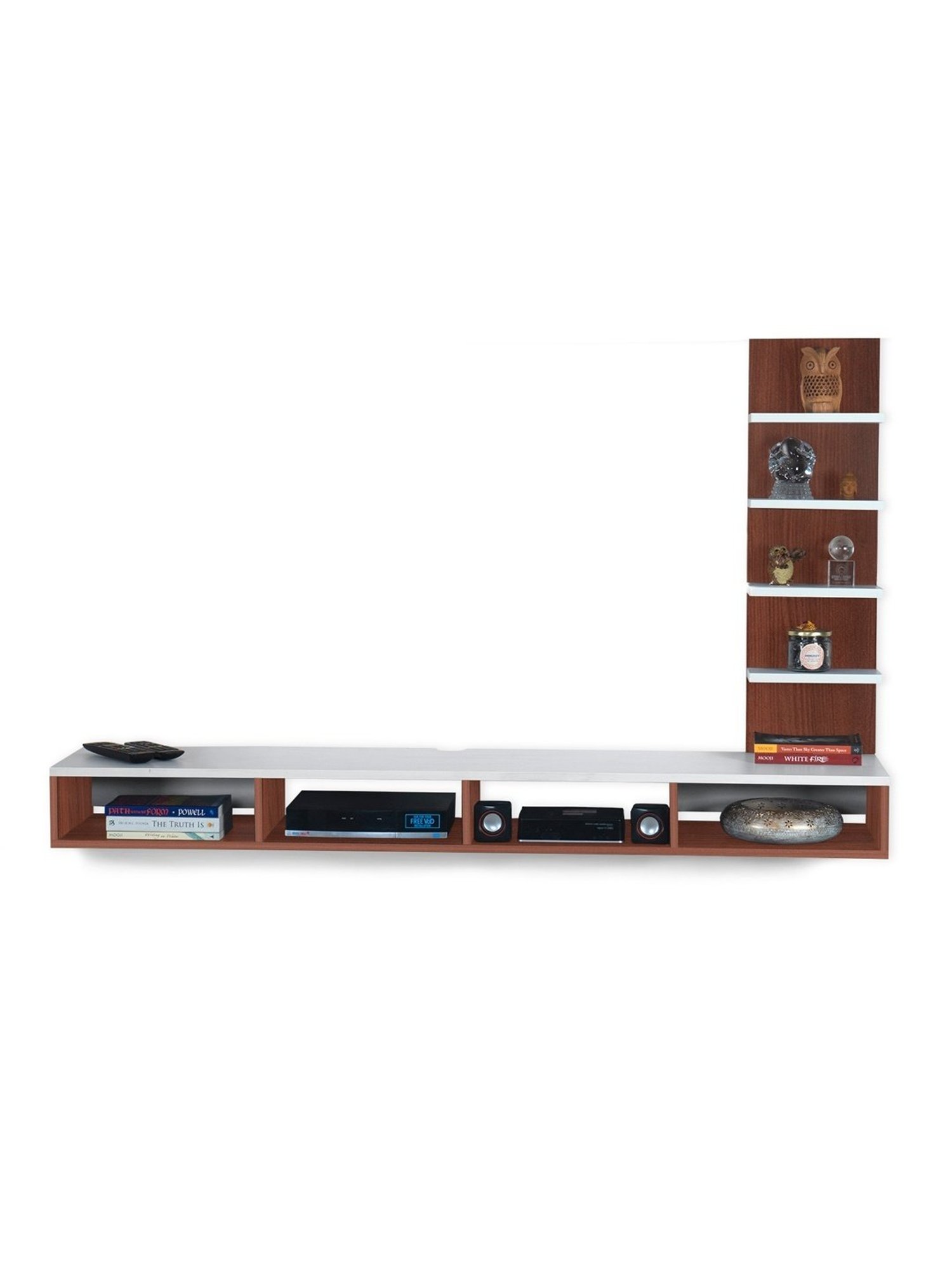 Delite Kom Luke Acacia Dark & White Engineered Wood TV Entertainment Unit