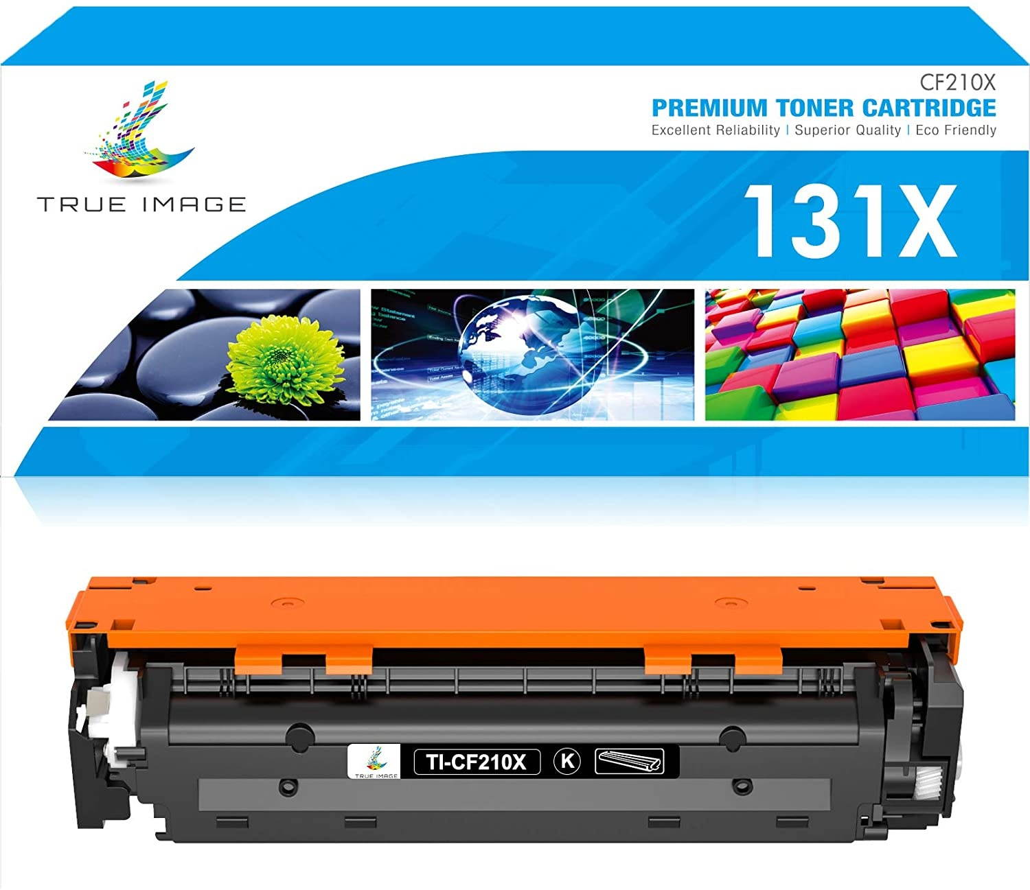 TRUE IMAGE Compatible Toner Cartridge Replacement for HP 131A 131X CF210A CF210X HP Laserjet Pro 200 Color M251nw MFP M276nw M251n M276n M276 M251 Toner (Black, 1-Pack)