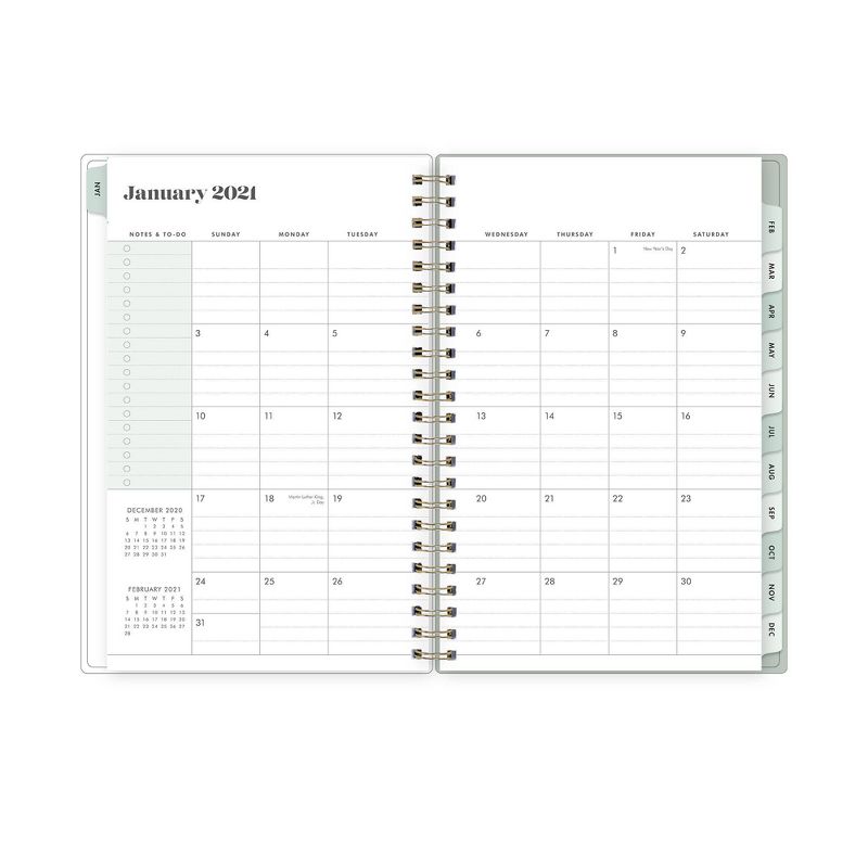 2021 The Everygirl Planner 5" x 8" Clear Plastic Cover Weekly/Monthly Wirebound Tuberose - Blue Sky