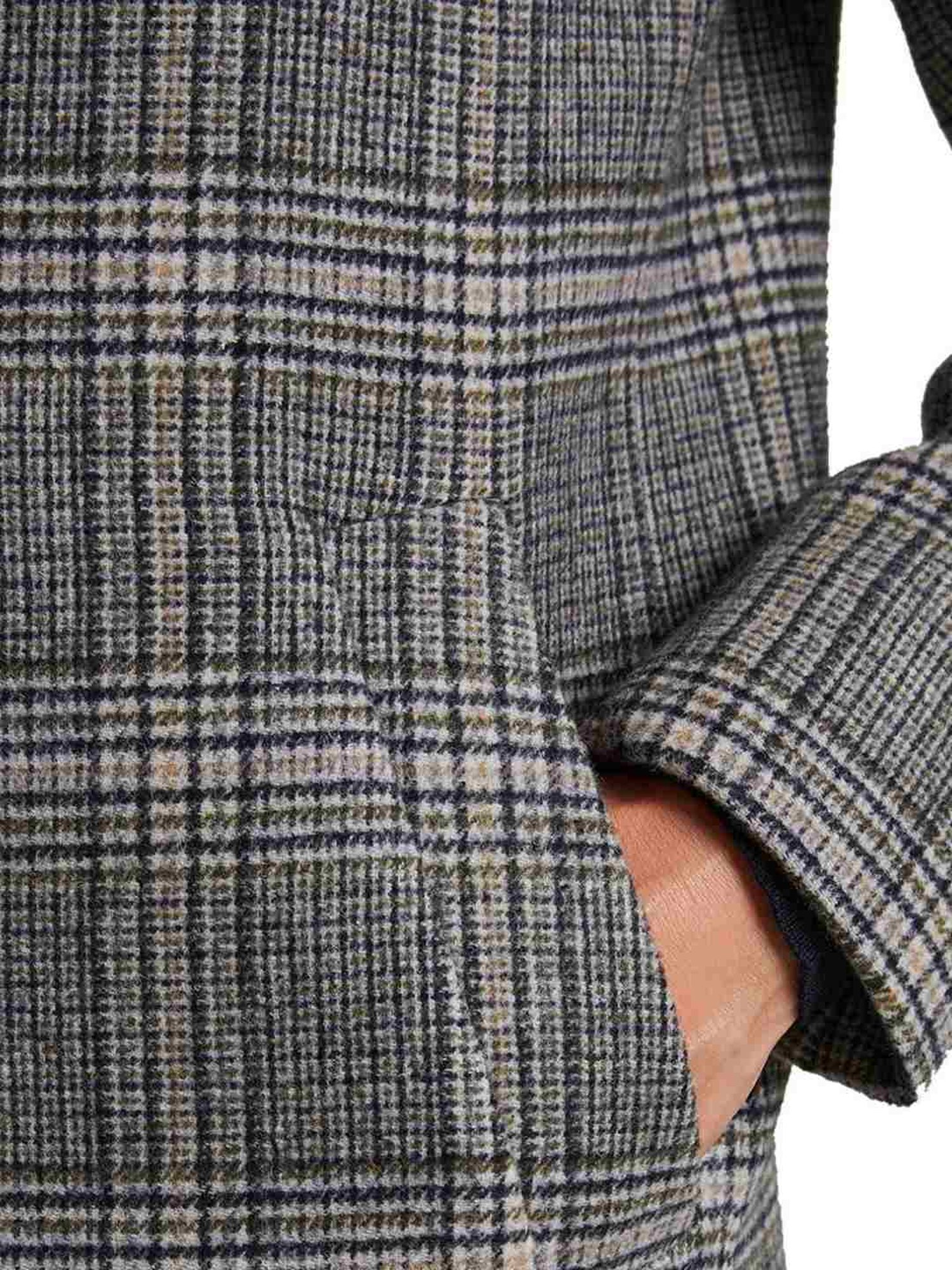 Matinique Grey Regular Fit Self Pattern Overcoat