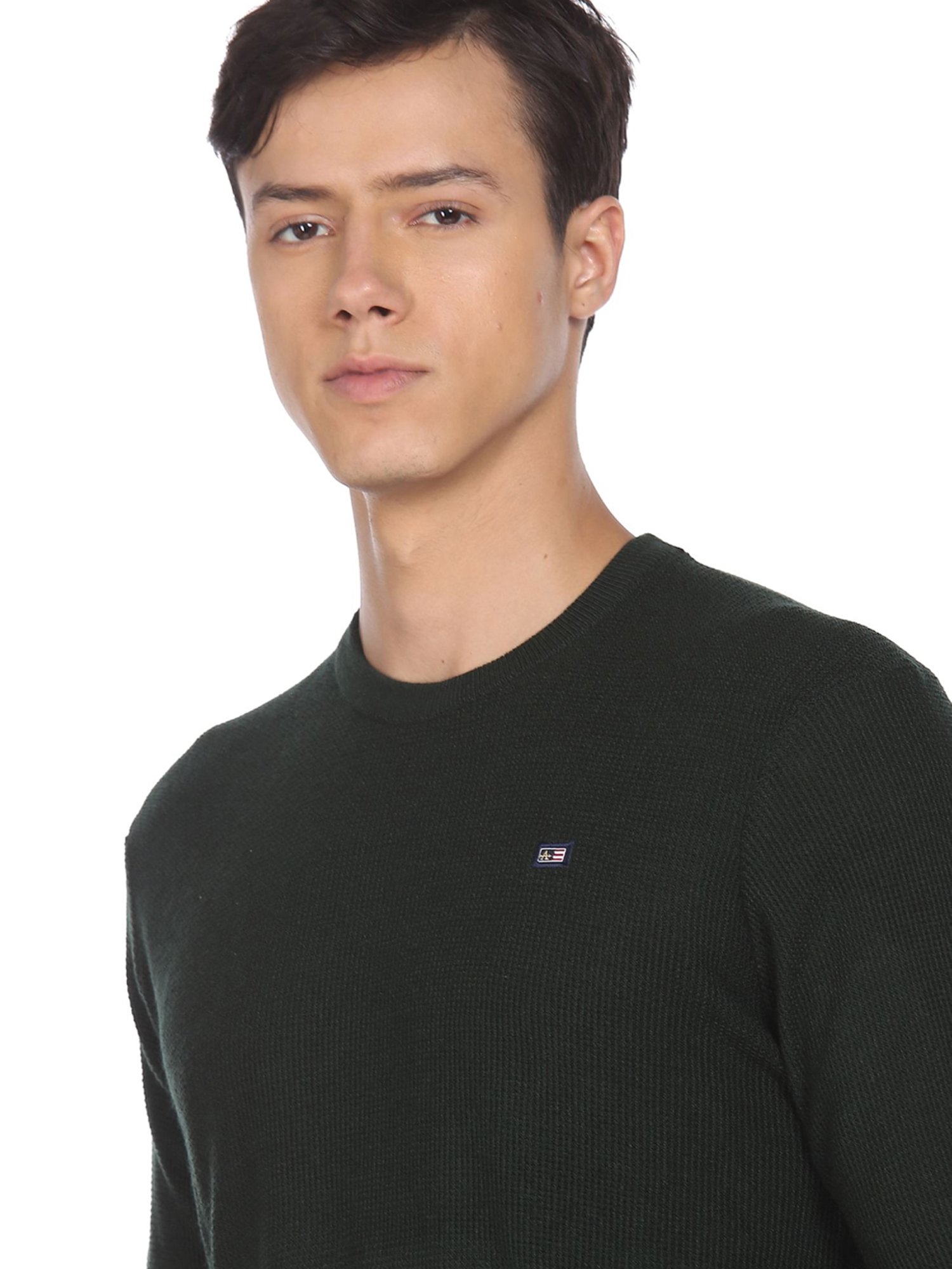 Arrow Sport Dark Green Regular Fit Sweater