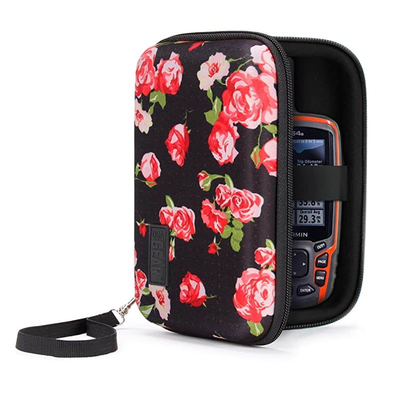Travel Electronics Organizer 65 Inch Zipper Case with Hard Shell Case Exterior and Accessory Pocket Charger Organizer Accessory Organizer Cable Travel Organizer and More Floral