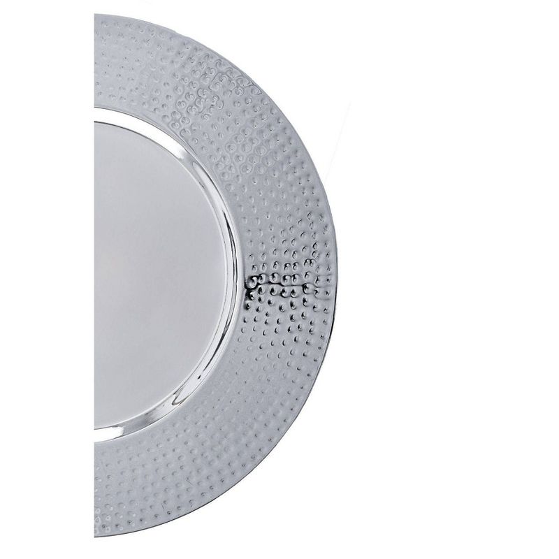 Old Dutch 16" 4pk Stainless Steel Hammered Rim Charger Plates