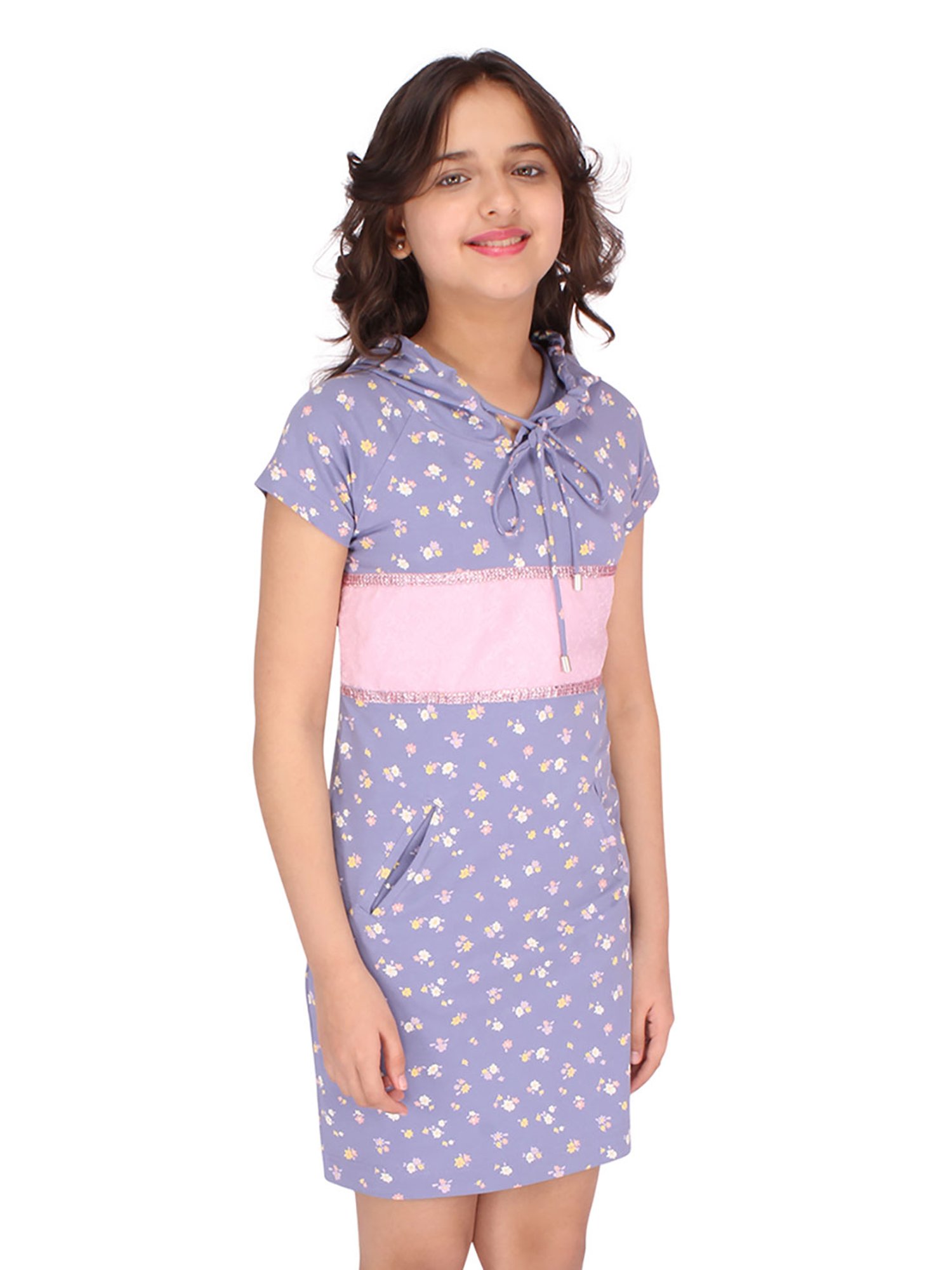 Cutecumber Kids Purple Printed Dress