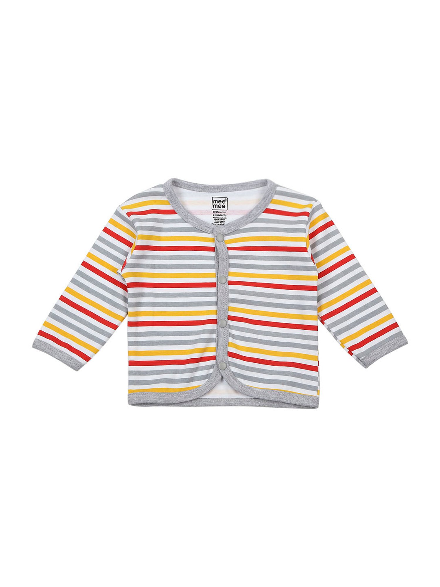 Mee Mee Kids Multicolor Striped Full Sleeves Jhablas (Pack Of 2)