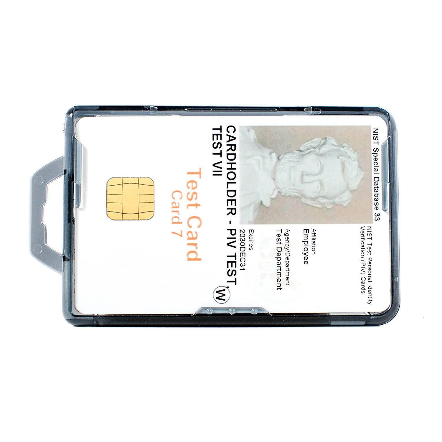 RFID Blocking Badge Holder DuoLite by ID Stronghold - FIPS Approved Badge Holder - 100% USA Made (Black)