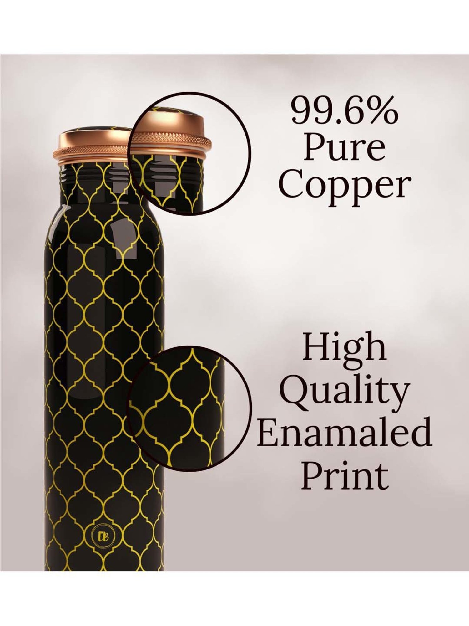Everything Beautiful Black Copper Water Bottle & Glass Set