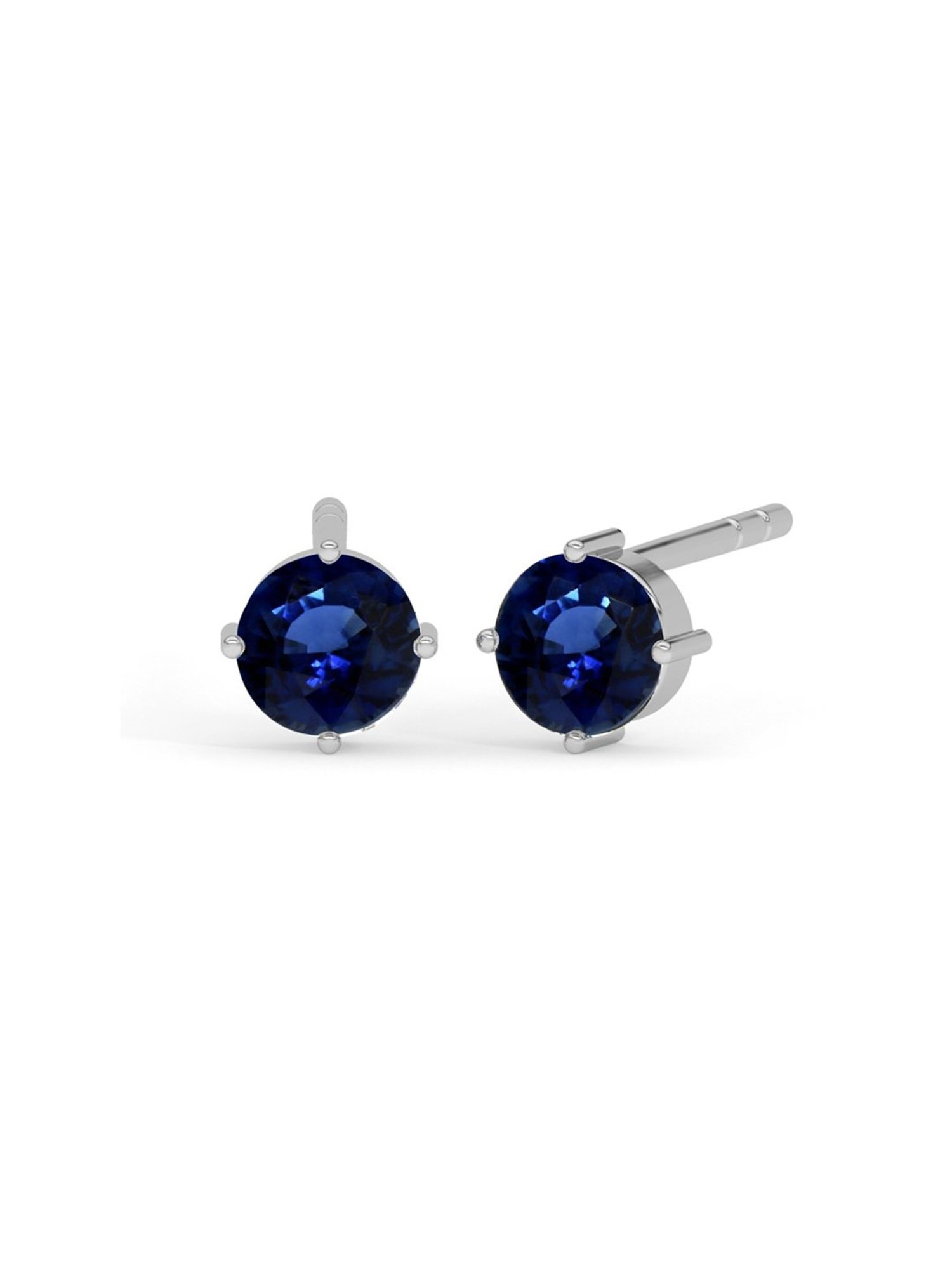 Clara 92.5 Sterling Silver Royal Blue Minimal Daily Wear Stud Earrings for Kids Girls