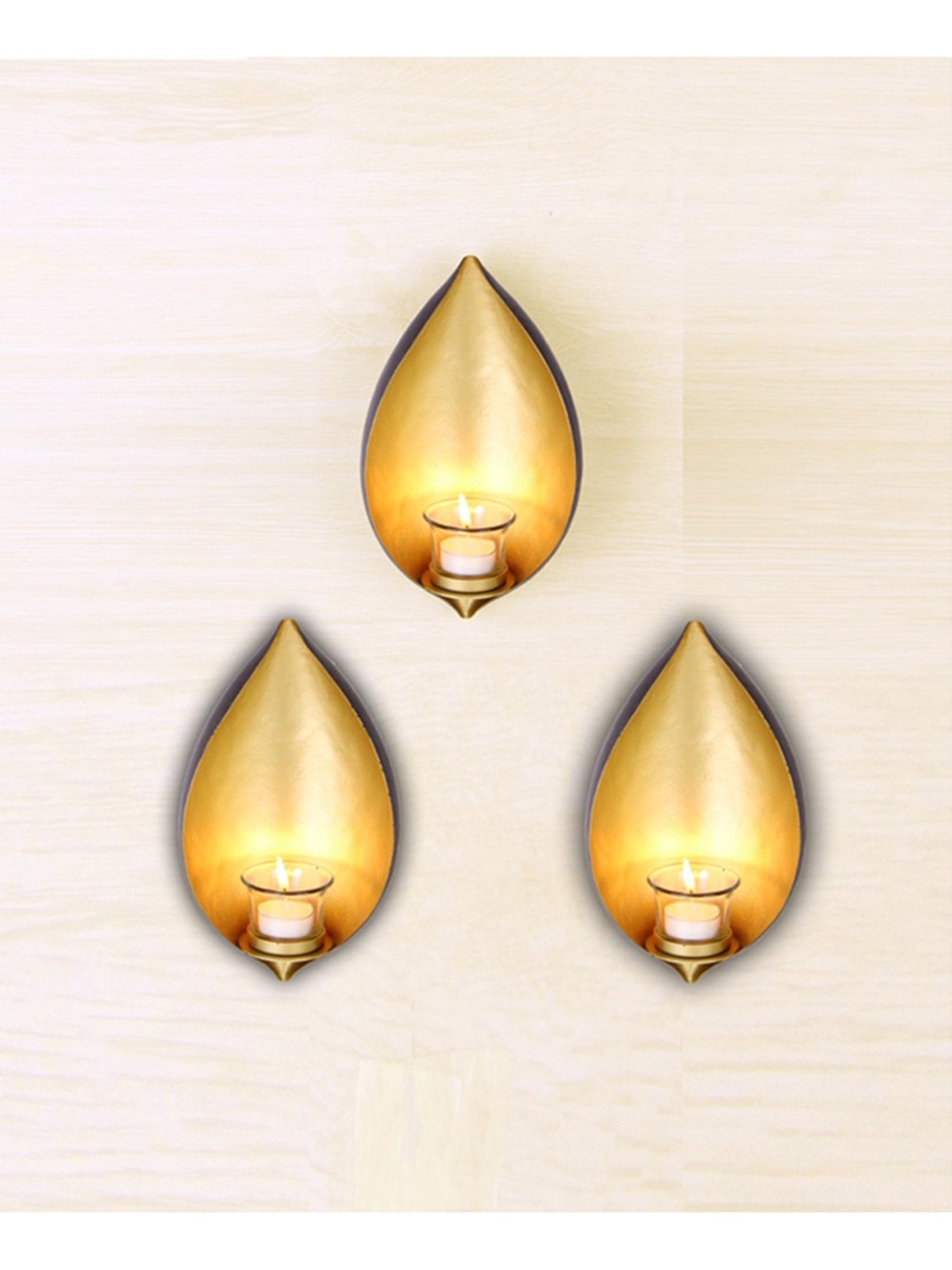 Hosley Decorative Wall Sconce with Free Tealights Set of - 3