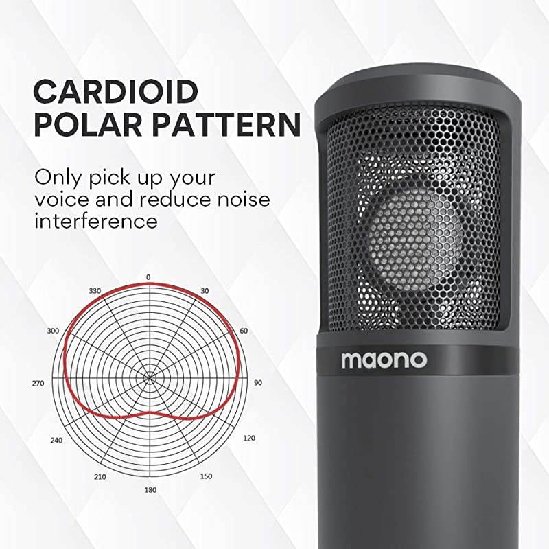 USB Microphone 25mm Large Diaphragm  AUPM430 Condenser PC Cardioid Mic with Professional Sound Chipset for StudioHome Recording Podcast Gaming Streaming YouTube Chatting