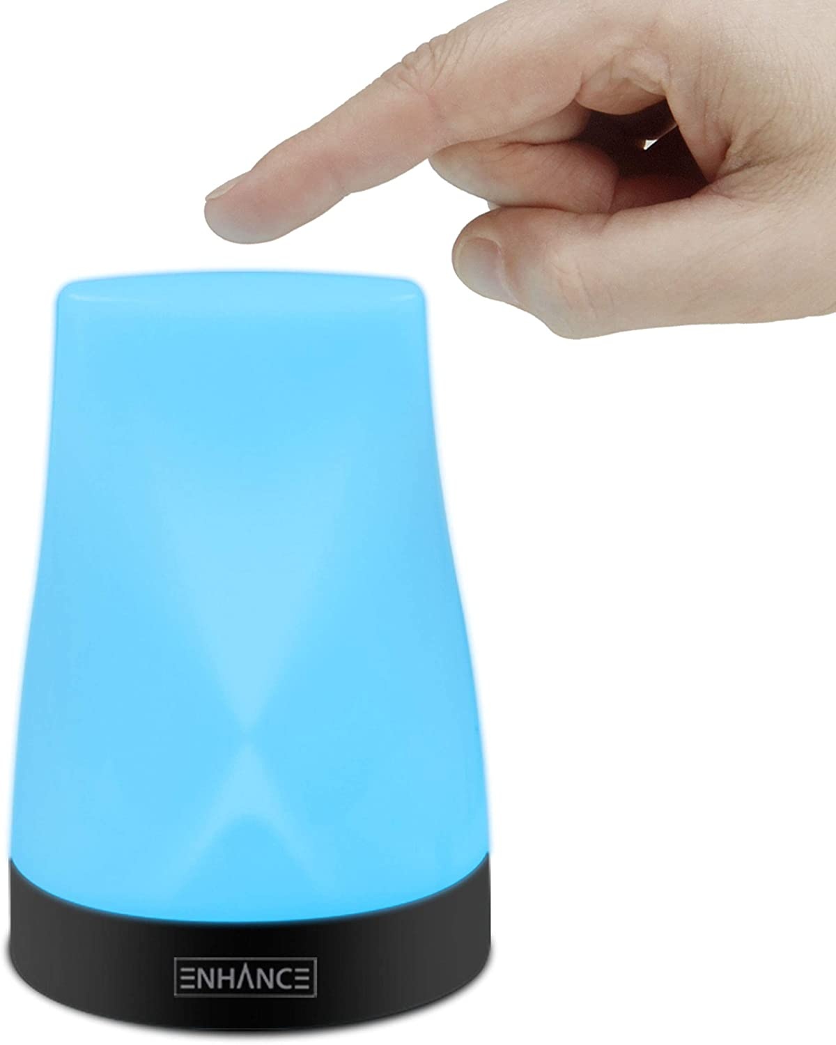 ENHANCE Portable Table Lamp - Dimmable Desk Lamp with 3 Brightness Levels with 256 Color Changing Breathing Mode - USB Charged and Touch Tap Controls - Great for Bedsides and Tabletops