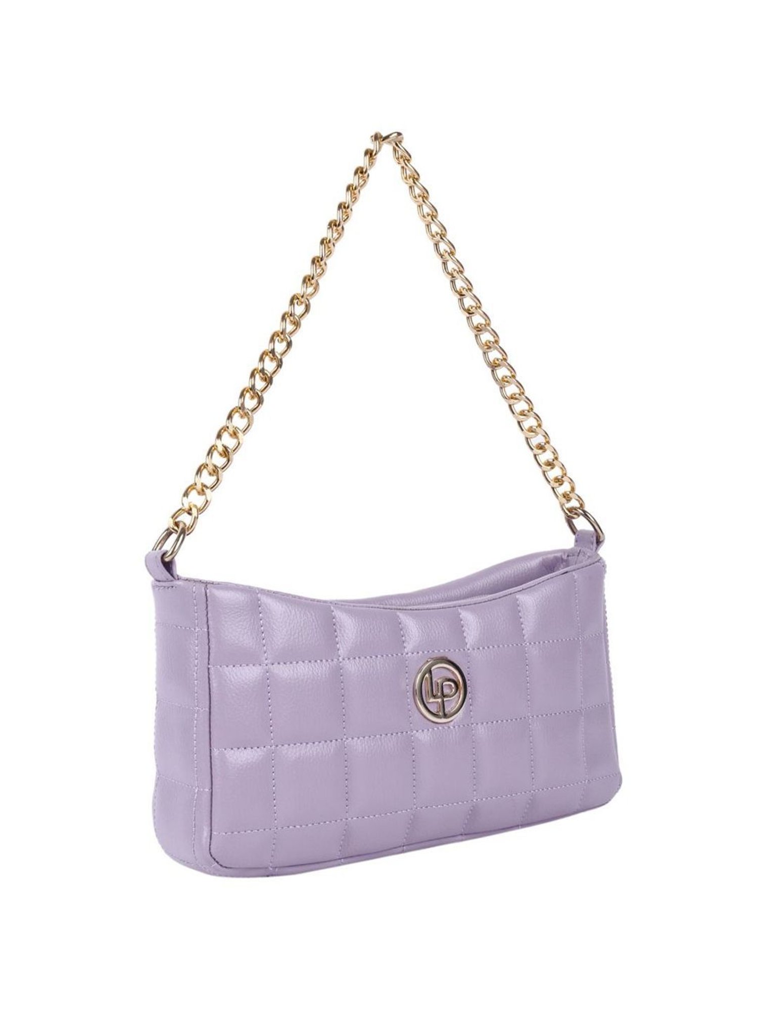 Lino Perros Lavender Quilted Medium Shoulder Handbag