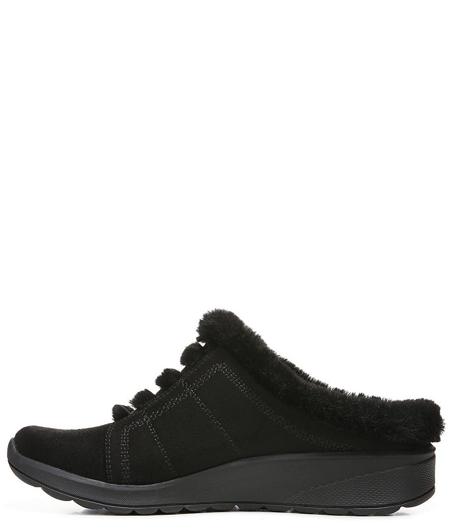 Bzees Golden Cozy Washable Slip-On Stretch Fabric Faux Fur Mules